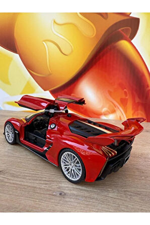 Hongqi S9 Kırmızı Model Araba Sesli Işıklı Buhar Atar Diecast Koleksiyonluk Model Araba