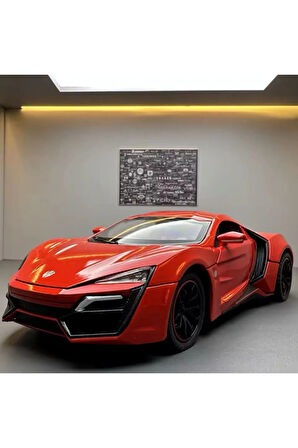 Lykan Hypersport Tarz Metal Koleksiyon Işıklı Far Sesli Araba 1:24 Lykan Hypersport Diecast Araba