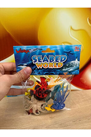 11 Parça Deniz Okyanus Hayvanları Seti Eğitici Set Oyuncak Hayvanlar Balık Ahtapot Mini Boy