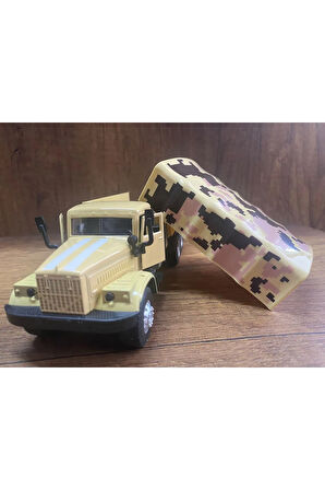 ASKERİ KAMYON KREM OYUNCAK DİECAST KAMYON KAPILARI AÇILIR ÇEKBIRAK ASKER TAŞIYAN KAMYON