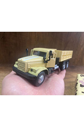 ASKERİ KAMYON KREM OYUNCAK DİECAST KAMYON KAPILARI AÇILIR ÇEKBIRAK ASKER TAŞIYAN KAMYON