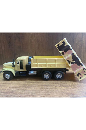ASKERİ KAMYON KREM OYUNCAK DİECAST KAMYON KAPILARI AÇILIR ÇEKBIRAK ASKER TAŞIYAN KAMYON