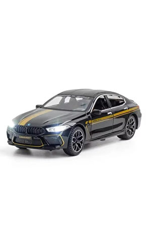 Bmw M8 Diecast Metal 1.24 Ölcek Araba Kapı Bagaj Kaput Açılır Siyah BMW M8 Spor Araba Model