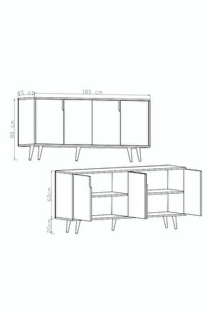 Latina Modern Konsol 180 Cm Safir Meşe