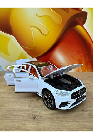 Mercedes C200 Metal Araba 22 Cm Sesli Işıklı Oyuncak Demir Model Araç Diecast Çek Bırak Mercedes