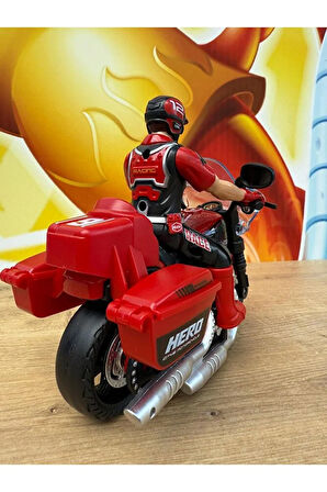 Kutulu Sesli Işıklı Oyuncak Motorsiklet Adamlı Yarış Motoru Plastik Kırılmaz