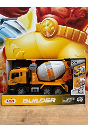 OYUNCAK SÜRTMELİ KIRILMAZ İŞ MAKİNASI BETON MİKSERİ SESLİ IŞIKLI AÇILAN KAPILAR İŞ MAKİNASI MİKSER