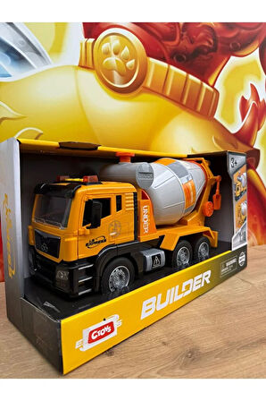 OYUNCAK SÜRTMELİ KIRILMAZ İŞ MAKİNASI BETON MİKSERİ SESLİ IŞIKLI AÇILAN KAPILAR İŞ MAKİNASI MİKSER