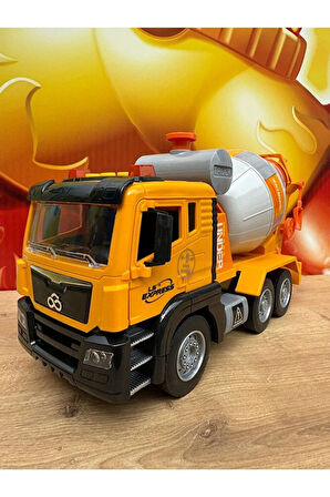 OYUNCAK SÜRTMELİ KIRILMAZ İŞ MAKİNASI BETON MİKSERİ SESLİ IŞIKLI AÇILAN KAPILAR İŞ MAKİNASI MİKSER