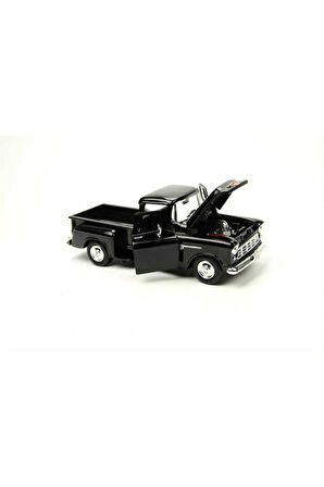 MotorMax 1955 Chevrolet 5100 Stepside Siyah 1/24 Model Araba