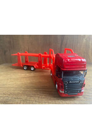 SCANİA METAL TIR V8 R730 İKİ KATLI ARABA TAŞIYICI SCANİA TIR DİECAST METAL OYUNCAK TIR