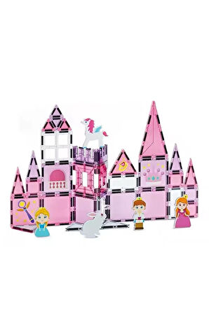 Manyetik Yapı Blokları Çocuklar İçin Renkli 3 Boyutlu 37 Parça Manyetik Prensess Blok Oyun Seti