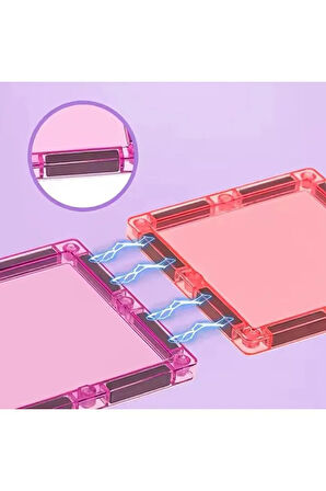 Manyetik Yapı Blokları Çocuklar İçin Renkli 3 Boyutlu 37 Parça Manyetik Prensess Blok Oyun Seti