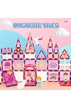 Manyetik Yapı Blokları Çocuklar İçin Renkli 3 Boyutlu 37 Parça Manyetik Prensess Blok Oyun Seti