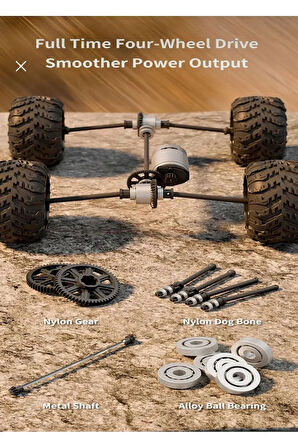 Uzaktan Kumandalı 50 Km/Hız Yapan RC Araba SUV 4X4 Full İç Metal Kasa Şarjlı Full Fonksiyonlu