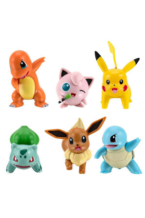 PokemonBattle 6'lı Figür Seti oyuncak Orijinal Pokemon Pikachu Figür Seti