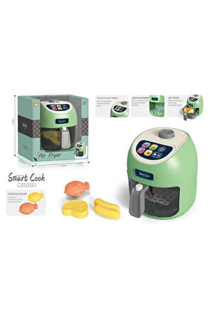 Dokunmatik Air Fryer Fritöz Oyuncak Mutfak Setli Dokunmatik Fritöz Set Gıdalar Renk Değiştirir