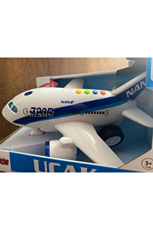 Sürtmeli Sesli Işıklı Uçak OYUNCAK UÇAK AVIATON KIRILMAZ BÜYÜK BOY OYUNCAK UÇAK