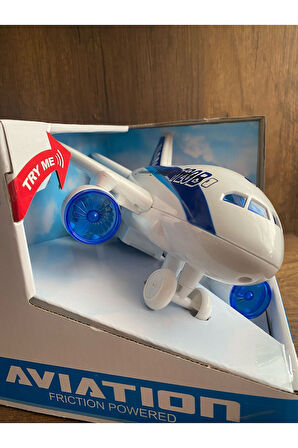 Sürtmeli Sesli Işıklı Uçak OYUNCAK UÇAK AVIATON KIRILMAZ BÜYÜK BOY OYUNCAK UÇAK