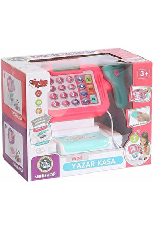 Kutulu Işıklı Sesli Dokunmatik Yazar Kasa Oyuncak Barkod Okuyuculu Yazar Kasa Oyun Seti Kasiyer