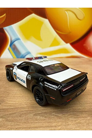 2023 Dodge Challenger Srt Demon 170 Diecast Polis Arabası Çekbırak Kapıları Açılır