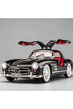 Mercedes-benz 300 Sl Siyah 1954 Model Klasik Araba 1/24 Ölçek Mercedes 300SL Siyah Sesli Işıklı
