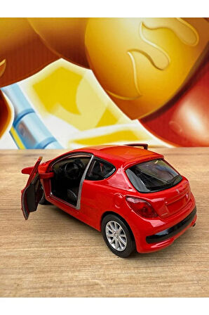 Peugeot 207 Diecast Model Araba Peugeot 207 Metal Oyuncak Araba Çekbırak 12CM