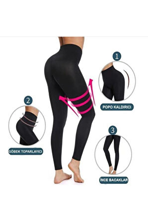 Kadın Yüksek Bel Toparlayıcı Sıkılaştırıcı Ağraflı Korse Tayt 3 Kademeli Korse Tayt