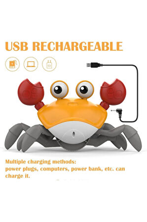 Emekleme Ve Yürümeye Yardımcı SAĞA VE SOLA Hareketli Yengeç (ŞARJ EDİLEBİLİR) Oyuncak Yürüyen Yengeç