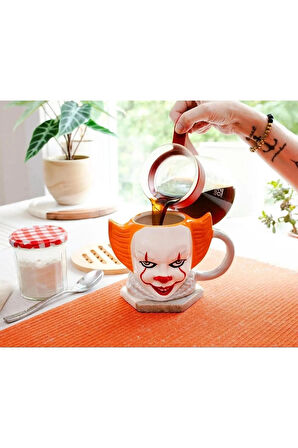 Kupa Kahve Fincanı Pennywise Palyaço 3D Tasarım Bardak 480 ml Su Bardağı