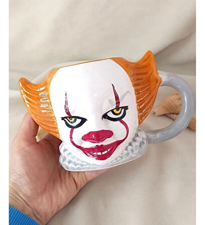 Kupa Kahve Fincanı Pennywise Palyaço 3D Tasarım Bardak 480 ml Su Bardağı