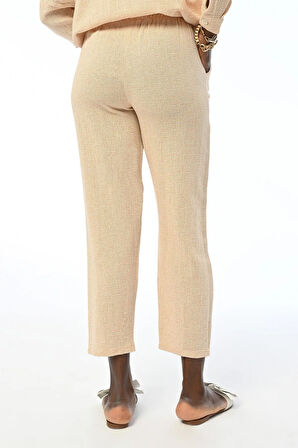 KADIN BELİ LASTİKLİ RAHAT KALIP PAMUK PANTOLON