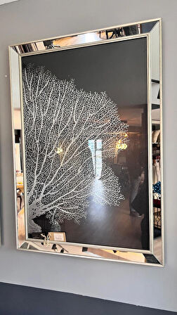 Aynalı Çerçevede Mercan Ağacı Tablo Seti (2 Parça)