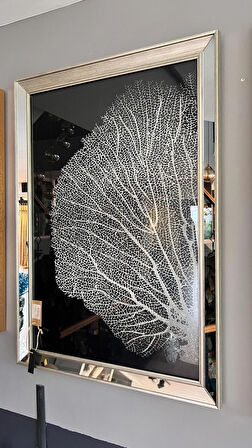 Aynalı Çerçevede Mercan Ağacı Tablo Seti (2 Parça)