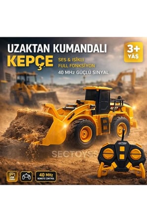 Uzaktan Kumandalı Full Fonksiyon Şarjlı Işıklı Kepçe Kumandalı Dozer Kepçe Model Kazıcı Kepçe