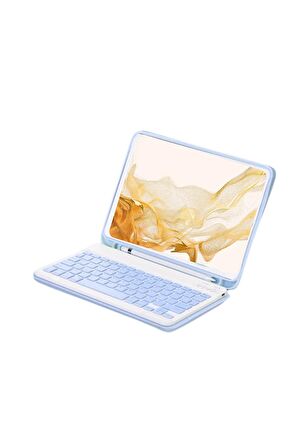 Qpen Samsung Galaxy X800 Tab S8 Plus Uyumlu 12.4 inç Klavyeli Tablet Kılıf