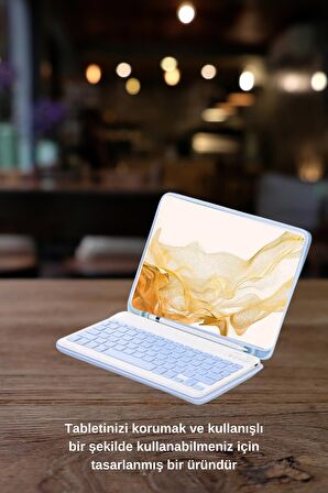 Qpen Samsung Galaxy X800 Tab S8 Plus Uyumlu 12.4 inç Klavyeli Tablet Kılıf