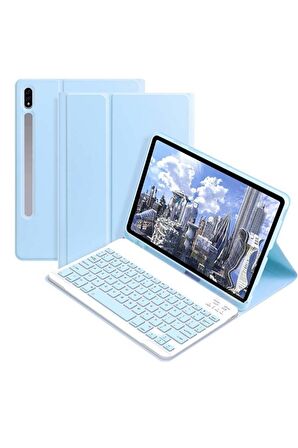 Qpen Samsung Galaxy X800 Tab S8 Plus Uyumlu 12.4 inç Klavyeli Tablet Kılıf