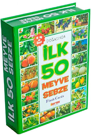 Minik Bebeğimin İlk 50 Meyve Sebze Zeka Kartı Flash Kart Meyve Sebze Eğitici Oyuncak Eğitici Meyve