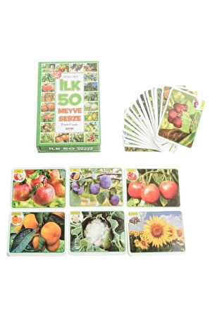 Minik Bebeğimin İlk 50 Meyve Sebze Zeka Kartı Flash Kart Meyve Sebze Eğitici Oyuncak Eğitici Meyve