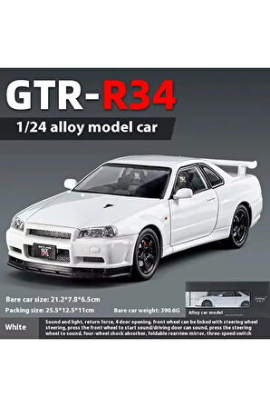 Nissan Skyline GTR (R34) 1/24 Ölçek Diecast Model Araba Nissan Skyline GTR Diecast Araba