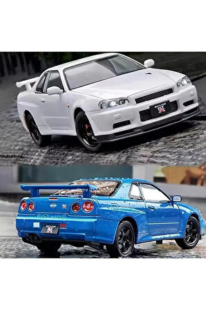 Nissan Skyline GTR (R34) 1/24 Ölçek Diecast Model Araba Nissan Skyline GTR Diecast Araba