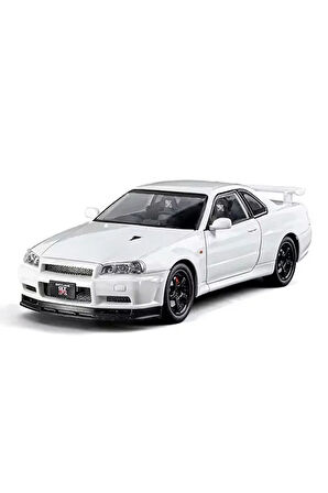 Nissan Skyline GTR (R34) 1/24 Ölçek Diecast Model Araba Nissan Skyline GTR Diecast Araba