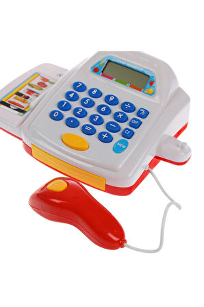 Oyuncak Yazar Kasa Sesli Barkod Okuyuculu Işıklı Ve Sesli Yazar Kasa Oyuncak Eğitici Kasiyer Set