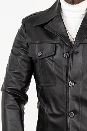 Siyah Erkek Deri Kaban 