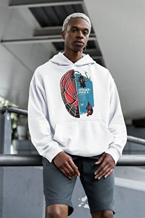 Spider-Man Baskılı Unisex Oversize Örümcek Adam Hoodie