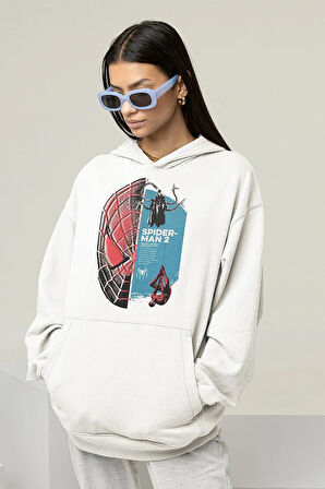 Spider-Man Baskılı Unisex Oversize Örümcek Adam Hoodie