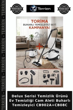 Delux Serisi Temizlik Ürünü Ev Temizliği Cam Aleti Buharlı Temizleyici CB902A+CB08C