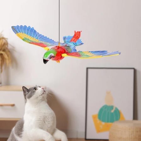 Premium Oyun Saati Pati Dostu Eğlenceli Vakit Uçan Papağan Kedi Oyuncağı