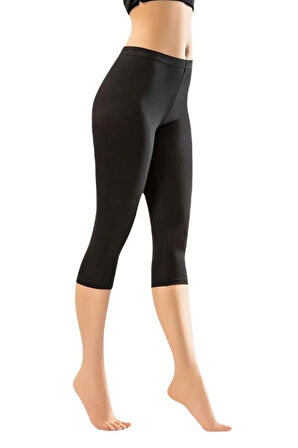 Kadın Likralı Penye Düz Uzun Kapri Tayt (4005)